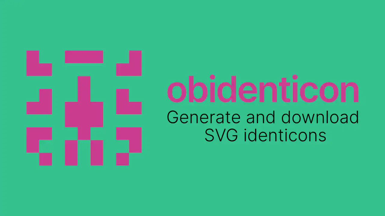 obidenticon deployed: generate and download SVG identicons